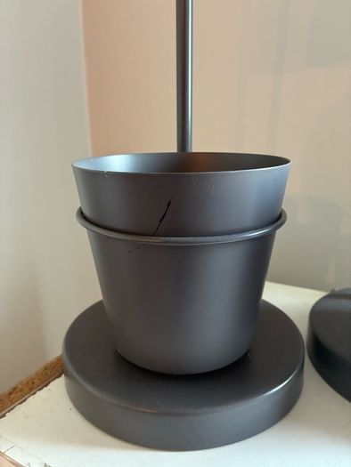 2 x Grey Desk Lamps with Pot Holders