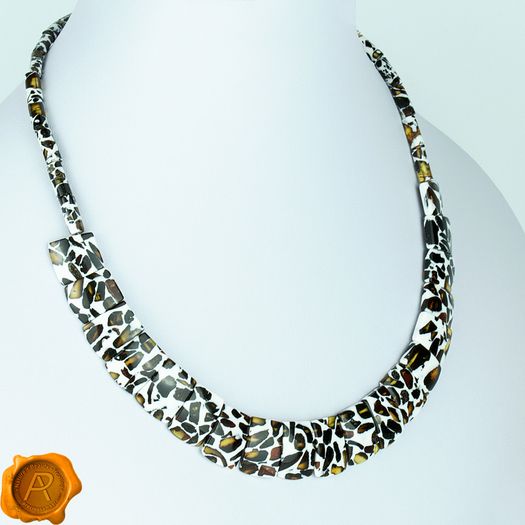 Mosaic Amber beaded necklace for women amber beads