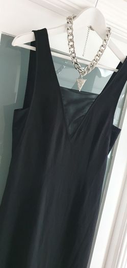 H&M black sheer panel's midi with side split Sz 12 - Bnwt Rrp 39.99