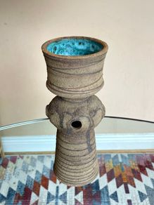 Mid Century Clive Brooker Brutalist Ikebana Vase / Candle Holder