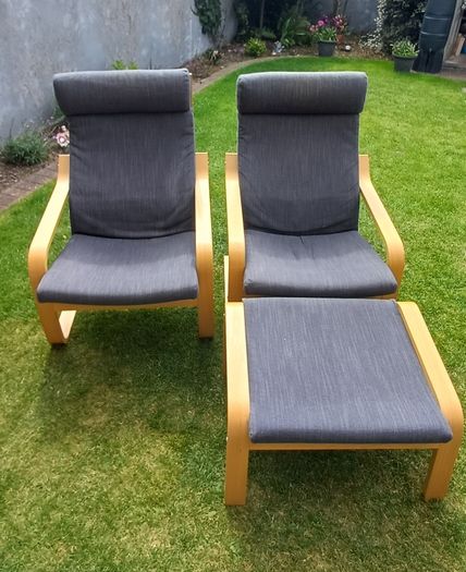 2 chairs and 1 footstool