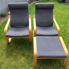 2 chairs and 1 footstool
