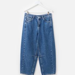 Oliver Bonas Mid Blue Denim Barrel Leg Jeans Women
