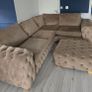 Champagne L Shaped Couch with Ottoman Image 3