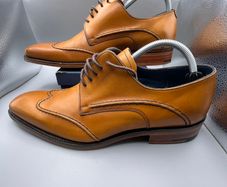 Barker Brooke Brogue Shoe - Cedar Calf - Size-UK 7.5 EU 41.5 - Made in England
