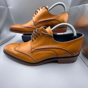 Barker Brooke Brogue Shoe - Cedar Calf - Size-UK 7.5 EU 41.5 - Made in England