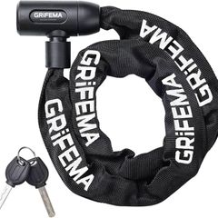 Bike Locks High Security with 2 Keys, Bike Chain Lock Heavy Duty, 120cm Bicycle/Cycling Locks for Bike Cycle, Moto, Door, Gate Fence, Black/White