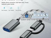 4753 USB C Adapter 2 in 1 Micro USB Cable to USB 3.0 Adapter OTG for Type-C