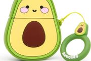 Cute Airpods Case, Airpods 2 Case, Funny 3D Cartoon Fruit Avocado Case, Soft Silicone Full Protection Shockproof Charging Case Cover with Keychain Airpods 1&amp;2 case for Kids Girls Boys Women (FREE POSTAGE)