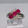 African Ruby & Natural Zircon Bypass Ring in Platinum Overlay Sterling Silver Image 2