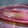 Rare Murano Art Glass Bowl. Attributed to Archimede Seguso. Pink & Gold Polveri c.1950s Image 9