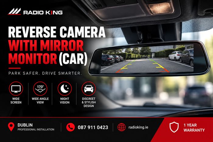 Reverse Camera with Mirror Monitor (Car) | Professional Installation Dublin