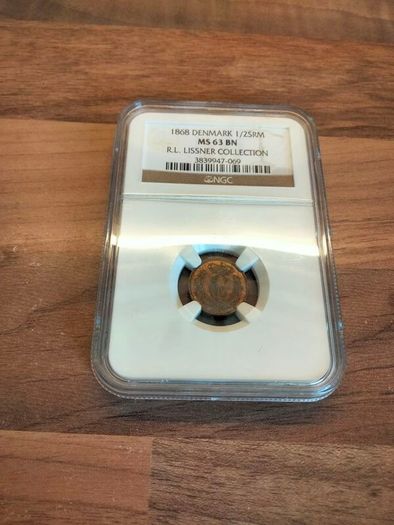 1868 Denmark 1/2 Srm Ngc Ms63bn
