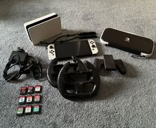 Nintendo Switch OLED White, 10 Games + Accessories