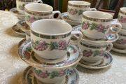 Vintage Churchill Indian tree tea cups with plates