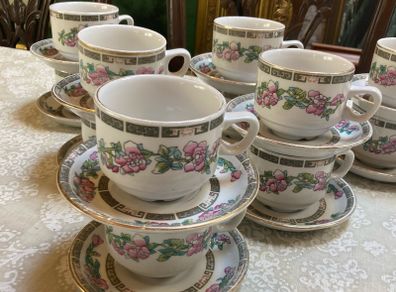 Vintage Churchill Indian tree tea cups with plates