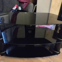 Television Stand Black Glass