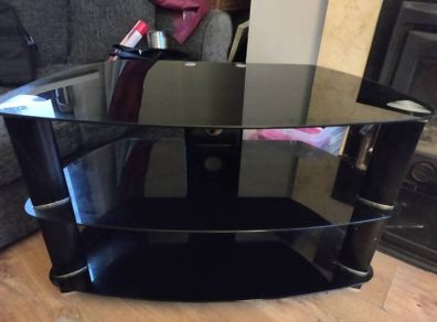 Television Stand Black Glass