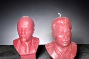 Pair of Lenin and Stalin bust candles