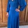 Jigsaw hammered satin blue midi dress Image 5