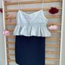 dress Zara size medium dress front playsuit back navy with blue frilled top Image 3