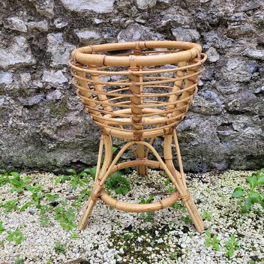 Vintage bamboo jardiniere stand