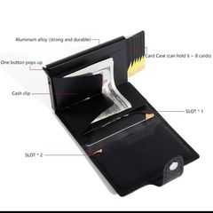 Anti Theft Card Wallets with Zipped Coin Pocket