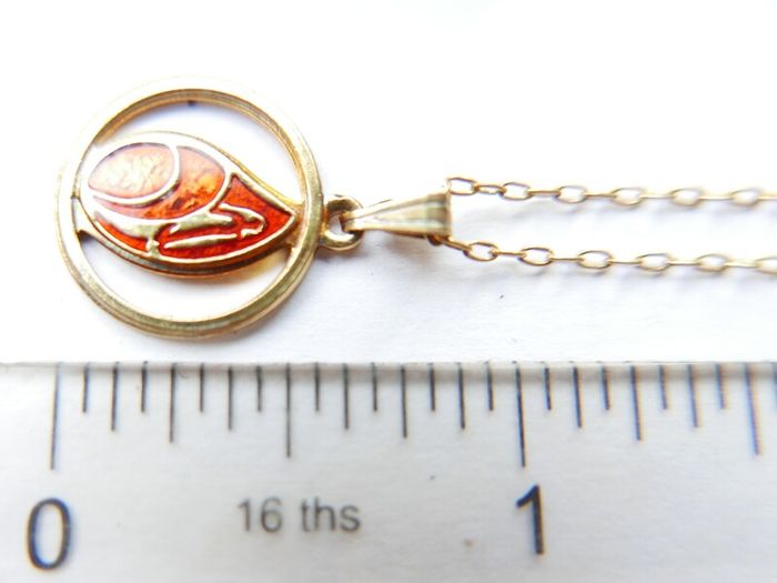 Vintage Sterling Silver 925 Gold Plated Chain with Pendant , length 20" - 2,8g