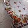 Stunning New Unused Modern Era Fine Linen Hand Printed Tablecloth 52 x 52 inches Image 6