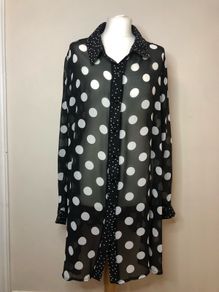 Yours black/white chiffon blouse (size 26-28)