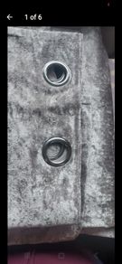 Silver, crushed velvet curtains