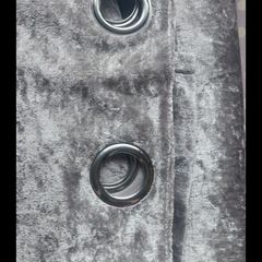 Silver, crushed velvet curtains