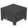 Footstool Wicker Ottoman with Padded Seat Cushion Outdoor Patio Furniture for Garden Poolside Living Room, 50 x 50 x 35 cm, Black Image 7