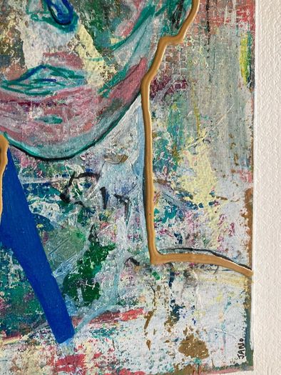 Original Abstract Painting Abstract Figurative eclectic Hero Piece Colour Contrast for minimalist space