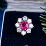 Antique 1920s Ruby & Diamond Cluster Ring Image 2