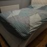 Double White Leather Sleigh Bed Image 6