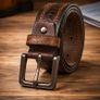 Premium Genuine Leather Belt Stylish Vintage Designer Belt Durable Formal & Casual Waist Belt Image 2
