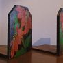 Antique pokerwork poinsettia bookends Image 2