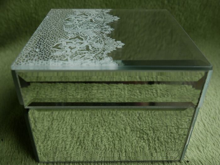 Vintage Mirrored Trinket Box - Vintage Original Box | Decorative Glass Cube