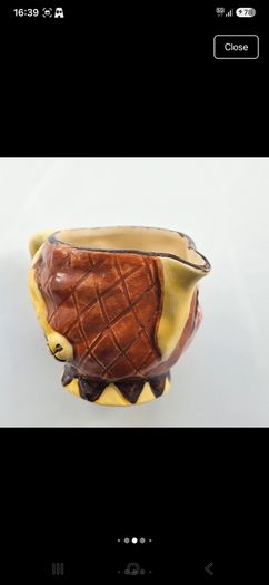 Vintage character 'Price Bros' face jug mid century ceramic pottery jester clown Toby pitcher