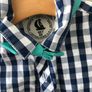 Next navy & white chequered shirt with sickie bow Image 2