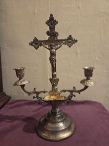 Catholic Sick Call Crucifix Candelabra
