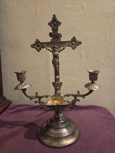 Catholic Sick Call Crucifix Candelabra