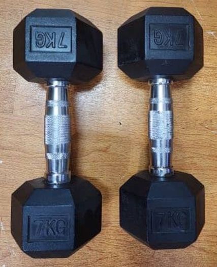Brand New Hex Rubber Dumbbells
