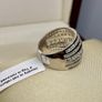(Sz: M) White Cubic Zirconia Multi-Row Ring in Rhodium Overlay Sterling Silver Image 4