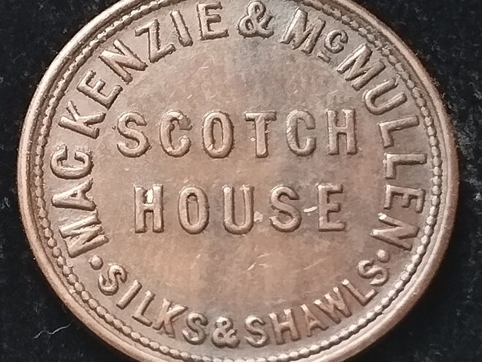 #533 - Belfast - 19thC Farthing Token - McKenzie - Scotch House - Cheap Drapery