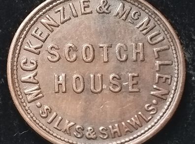 #533 - Belfast - 19thC Farthing Token - McKenzie - Scotch House - Cheap Drapery