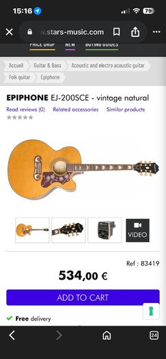 Epiphone EJ200 SCE Jumbo Acoustic Guitar