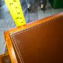 Wooden Desk Organizer features a Leather-Lined Compartment and Side Sections for Pens Image 7