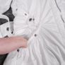 Alexo Vintage White Belted Longline Ruffle Hem Puffer Coat 10-12UK/40EU Image 6